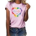 thumbnail image 3 of Fesfesfes Shirt for Women Valentine's Day Fashion Woman Causal Round-Neck Printing Blouse Short Sleeve T-Shirt Tops T Shirt Pack 14(XXXL), 3 of 5