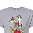 thumbnail image 3 of Disney Bambi - Christmas - Botanical Butterfly - Juniors Cropped Cotton Blend T-Shirt, 3 of 5