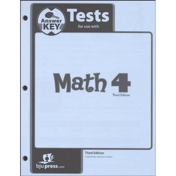 Pre-Owned Math Grade 4 Test Pack Answer Key 3rd Edition, 9781591668978, 1591668972, Paperback, 3rd edition