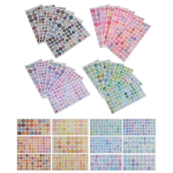 WHAMVOX 36 Sheets Colored Circle Stickers Dot Labels Round Stickers Dot Stickers Round Color Coding Paper Labels