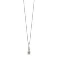 thumbnail image 3 of Auriga 925 Sterling Silver Rhodium-plated 3 Stone Micro Pav‚ CZ Necklace with 2 Inch Extender for Women 20", 3 of 6