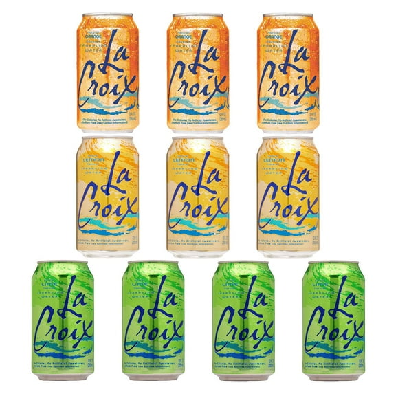 La Croix Orange, Lemon, Lime - Variety Pack, 12oz Cans (10-Pack Variety, Total of 120 Oz)