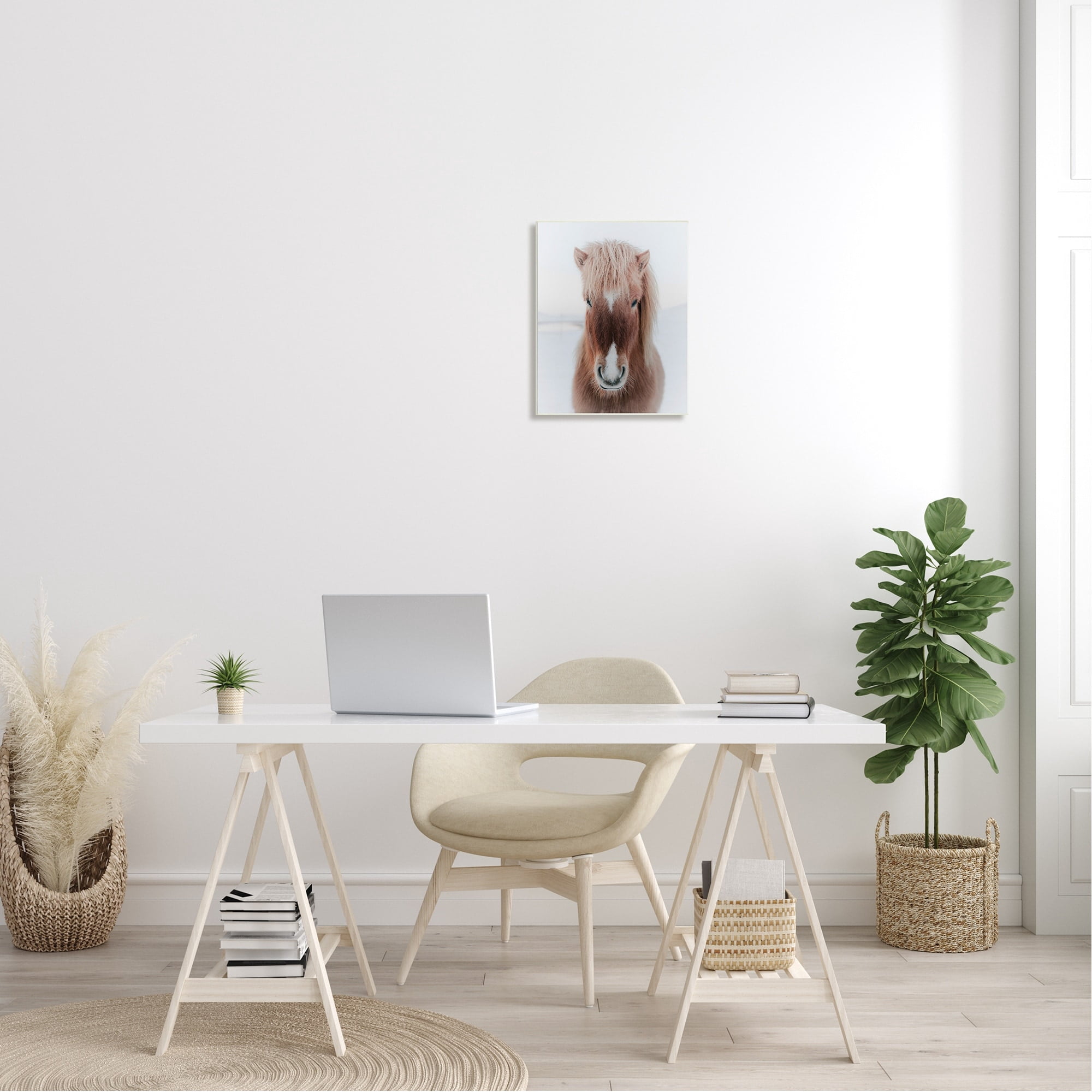 Stupell Industries Majestic Closeup Brown Horse White Winter Landscape Wood Wall Art, 13 x 19, Design by Amy Brinkman
