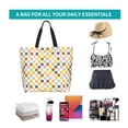 thumbnail image 6 of Honeii Colorful Checkered 1 Print Tote Bag for Women, Foldable Tote Bag Large Shoulder Bag Top Handle Handbag for Travel, Work, 6 of 8
