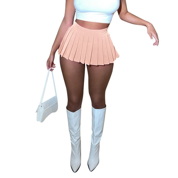 Aayomet Pleated Skirts For Women Womens Mini Pleated Skirt Club High Elastic Tennis Skating Skirt A Line Skirt,RD3 Large