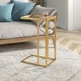 thumbnail image 5 of Evelyn&Zoe Alexis 16" Wide Rectangular Side Table, Brass, 5 of 9