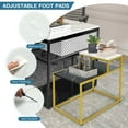 thumbnail image 6 of Resenkos Coffee Table, Modern Sofa Table Tea Table,2 Tier End Side Table with Metal Frame and Storage Shelf for Living Room-White, 6 of 8