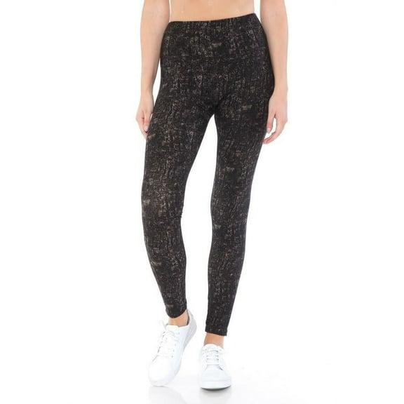 Yoga Style Banded Lined Multi Printed Knit Legging With High Waist Multi