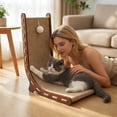 thumbnail image 3 of L-Shaped Vertical Cat Scratcher & Bed Combo, Durable Lint-Free Felt Cat Scratching Board With Hanging Ball Toy For Kittens & Cats, Interactive Claw, 3 of 4