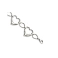 thumbnail image 3 of Stainless Steel Polished Hearts Bracelet (7.75 inches), 3 of 4