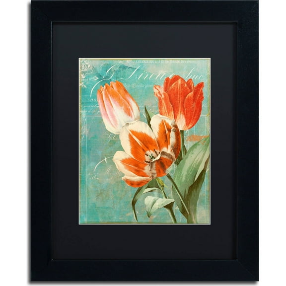 Trademark Fine Art "Tulips Ablaze II" Canvas Art by Color Bakery, Black Matte, Black Frame