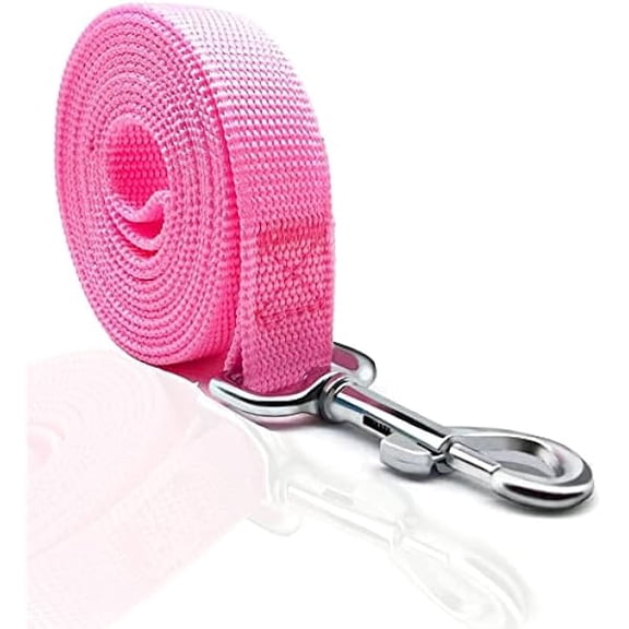 Eryueer 4FT/5FT/6FT Strong Dog Leash, Nylon Dog Leashes for Small Medium Large Dogs (Pink, 1 in x 15 ft)