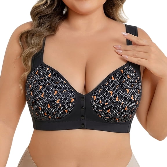 MVRLSH Sports Jelly Bras for Women Front Closure Wireless Camisole Plus Size Comfort Underwear Strapless Bra