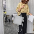 thumbnail image 4 of 4 unids/set patrón Litchi mujeres bolsos de hombro embrague Totes tarjetero (gris) Tmvgtek Oficina Multiescena Multifunción, 4 of 9