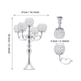 thumbnail image 2 of 2Pcs 5 Arm Candelabra Crystal Candle Holders Silver Candlesticks Table Centerpiece Gifts, 2 of 20