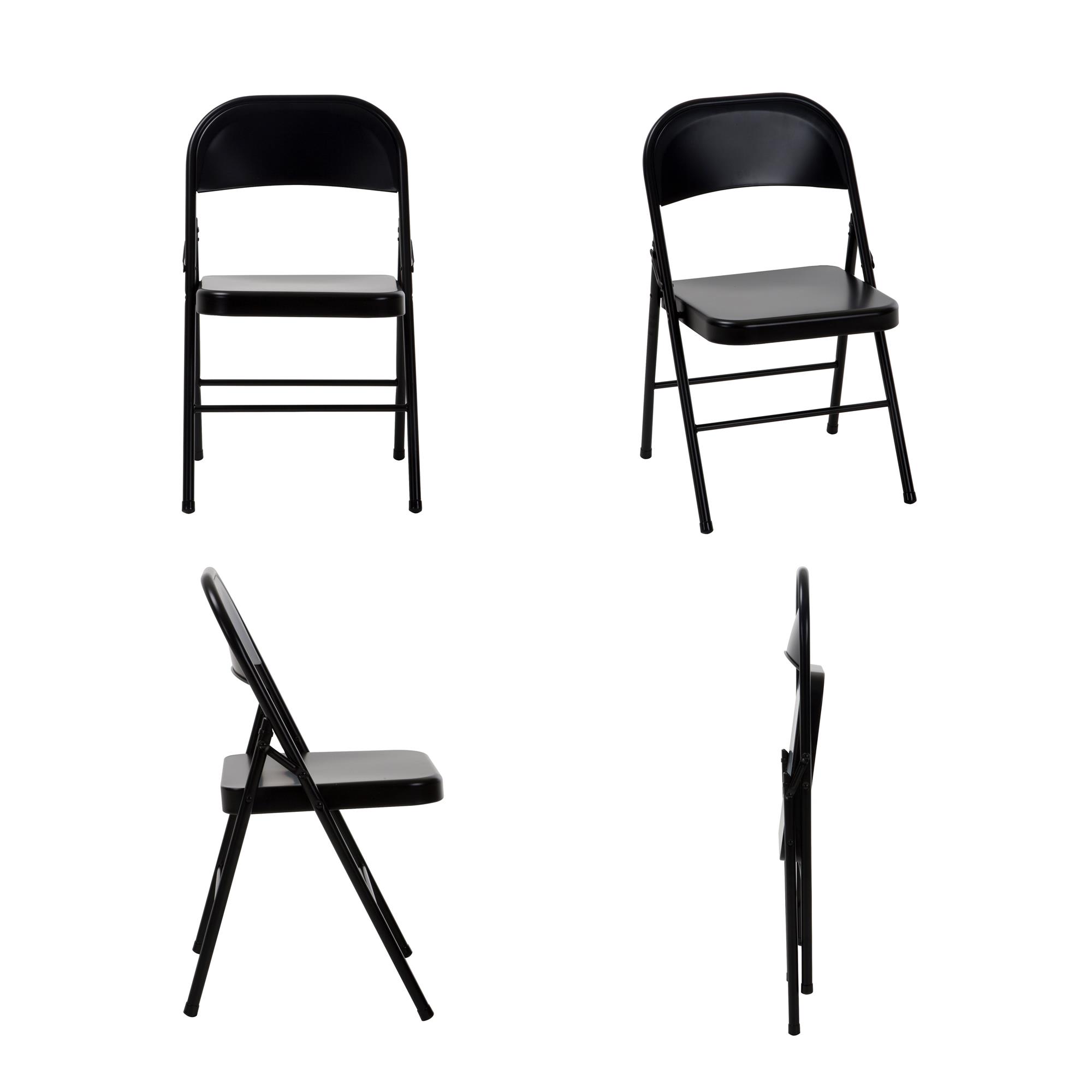 Mainstays Steel Folding Chair (4 Pack), Black - image 5 of 14