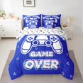 thumbnail image 2 of Manfei Video Game Controller Twin Bedding Sets 7-Piece, Blue Cartoon Gamepad Bedding Comforter Set, Teens Kids Girls Boys Reversible Sheet Sets, Microfiber Bedroom Decor, 2 of 7