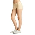thumbnail image 2 of Essential Basic Junior Women Fold Over Low Rise Short Cotton Spandex Yoga Dance, 2 of 4