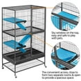 thumbnail image 4 of Renwick 2-Story Rolling Metal Small Animal Cage with 2 Removable Ramps & Platforms, Hammered Black, 4 of 7