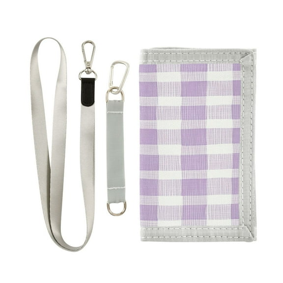 Men's and Women's Wallets Stylish and Functional Wallet Novelty Wallets Perfect Gift for All Occasions Light Purple Plaid