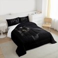 thumbnail image 3 of Manfei Cat Kitten Queen Comforter Set 3 Pieces, Black Bedding Sets, Animal Pet Theme Bedding Comforter Set, Lightweight Room Decor, 3 of 8