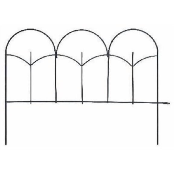 Panacea 89393 14" x 18"  Black Metal Triple Stalk Garden Edge Border Fencing - Quantity of 12