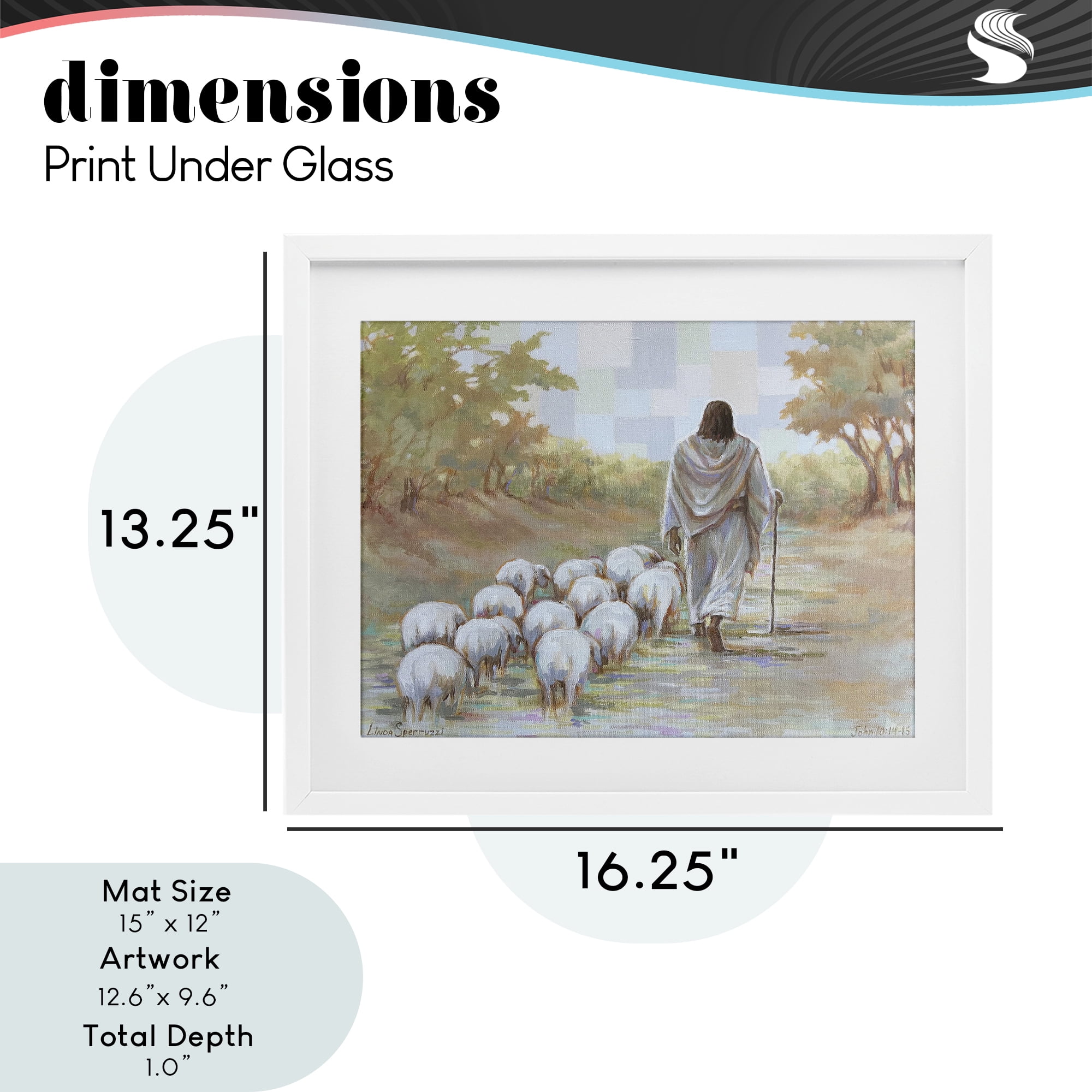 Stupell Industries Lead On Good Shepherd White Framed Print Under Glass, design by Linda Sperruzzi
