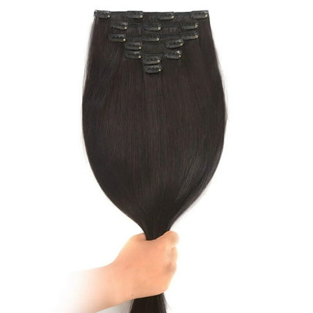 BHF Hair Remy Brazilian Virgin Hair Weave Clip in Straight Hair Extension, 20