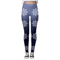 thumbnail image 3 of WILLBEST Leggings de Yoga de Cintura Alta con Estampado de Copos de Nieve Navideños para Mujer, Mallas Elásticas para Entrenamiento Deportivo para Correr Y Fitness Mediana, 3 of 4