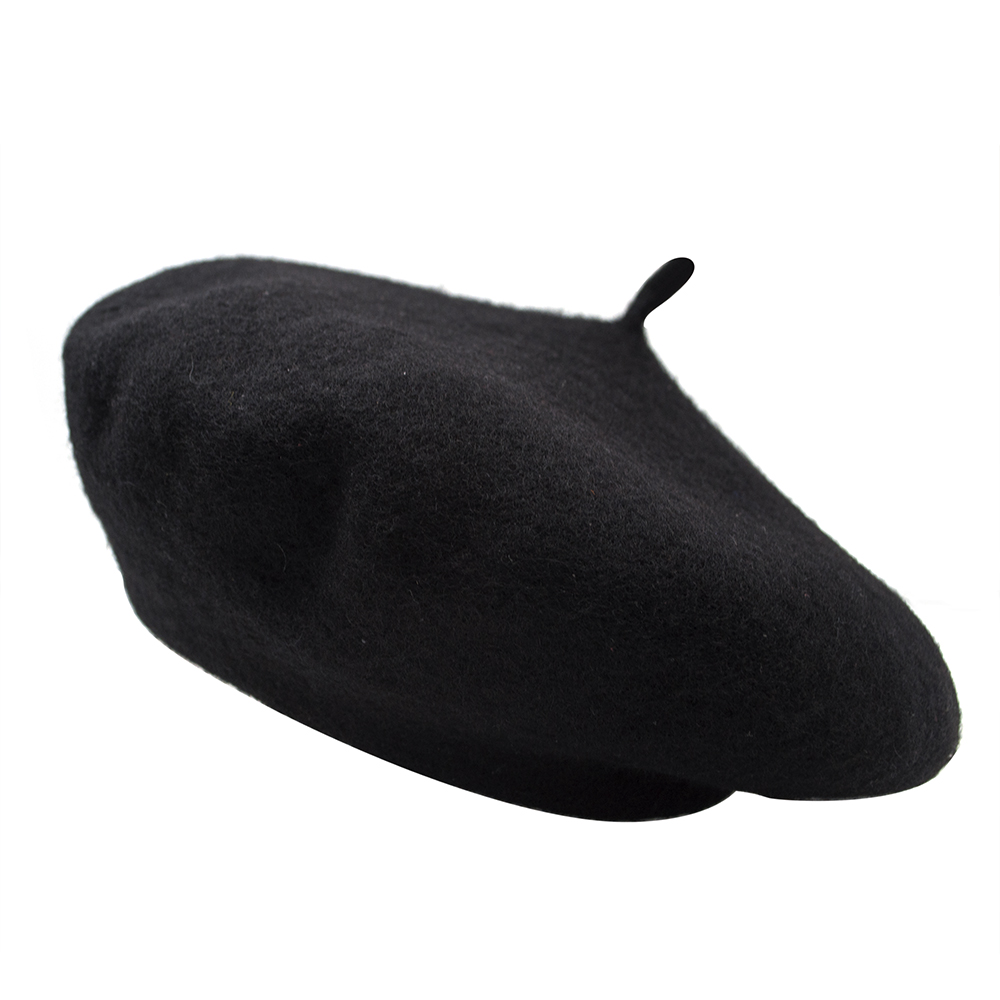 Toptie Classic 80% Wool French Beret Artist Hat for Women-Dark