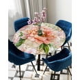 thumbnail image 5 of nqOlkjepod Spring Pink White Floral Round Tablecloth, Fitted Table Cover with Elastic for 45"-54" Round Tables, Pastoral Botanical Flowers Table Cloth Outdoor Dinning Party Waterproof Tablecloths, 5 of 6