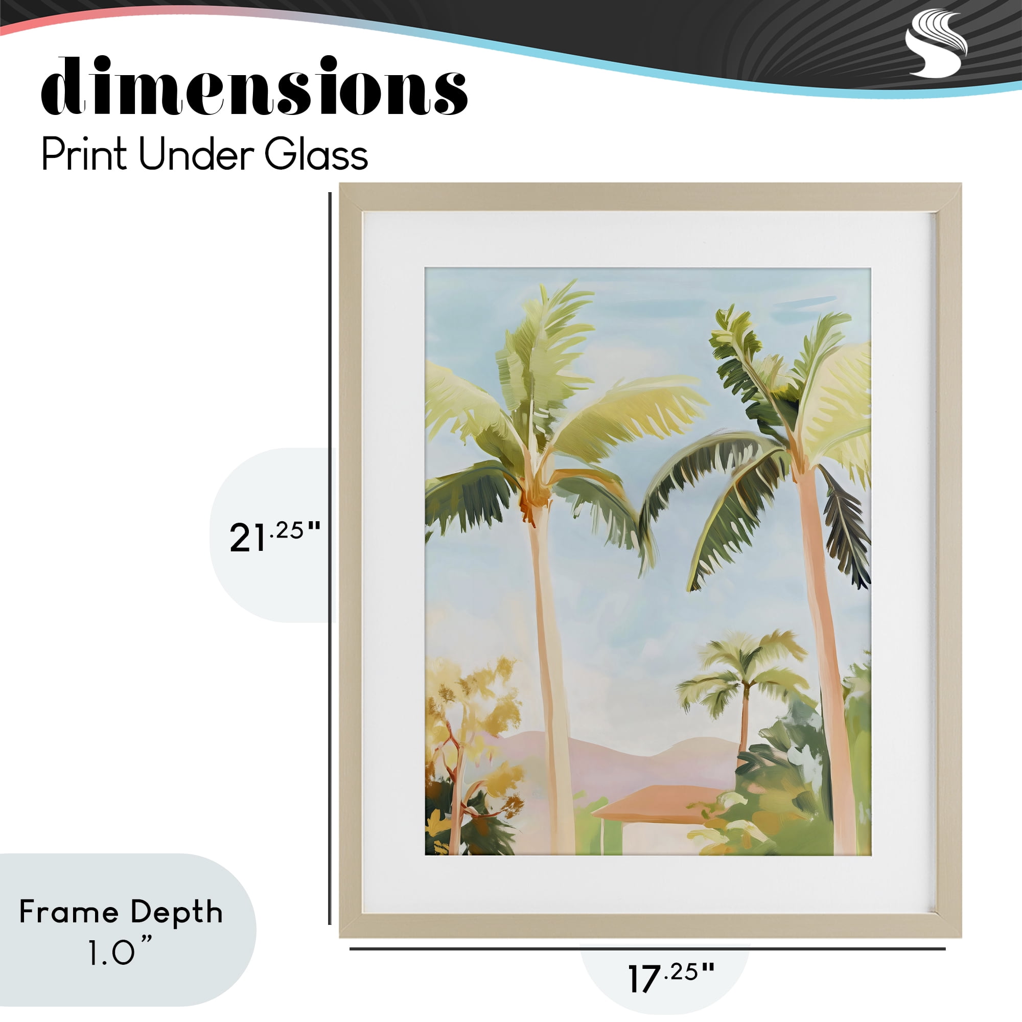 Stupell Industries Rising Above Tropical Palms Birch Framed Print Under Glass, design by The Prints Vibe