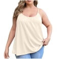 thumbnail image 5 of SYMOID Womens Beige Plus Size Flowy Cotton Camisole Tank Top, Loose Fit Sleeveless Spaghetti Strap Cami for Everyday Wear,Size 3XL, 5 of 5