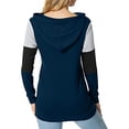 thumbnail image 4 of ppyoung Women's Casual Drawstring Pullover Long Sleeve Workout Sweatshirts Color Block Hoodie Sweatshirt With Pockets, 4 of 6