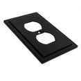 thumbnail image 2 of Plaque Murale Décorative Moderne avec Couvercle de Sortie, Alliage de Zinc Solide Durable (Simple Duplex 2PK, Noir Mat), 2 of 5