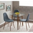 thumbnail image 5 of LumiSource Walnut, Blue Pebble Dining Chair - Set of 2, 5 of 13