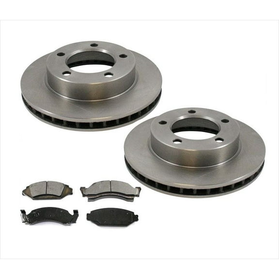 Fits 1986-1993 Ford Bronco 4 Wheel Drive (2) Front Brake Rotors & Ceramic Pads