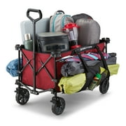 Gorilla Carts Collapsible Folding Wagon Cart, 7 Cu Ft Bed, 150 lb Load Rating, Red