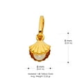 thumbnail image 3 of 14K Yellow Gold Clam Shell with Fresh Water Cultured Pearl Charm Pendant with 1.2mm Flat Open Wheat Chain Necklace - 22", 3 of 6