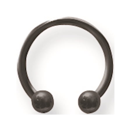 Solid Titanium Circ BB 18G (1mm) 3/8 (10mm) Dia w 3mm Balls Black Titanium