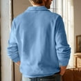 thumbnail image 3 of Zimjoy Men's Quarter Zip Pullover Casual Lightweight 1/4 Zip Sweatshirt Men Fall Mock Neck Long Sleeve 1/4 Zip Fleece Pullover Mens Texture Waffle Sweatshirt, Sky Blue M, 3 of 5