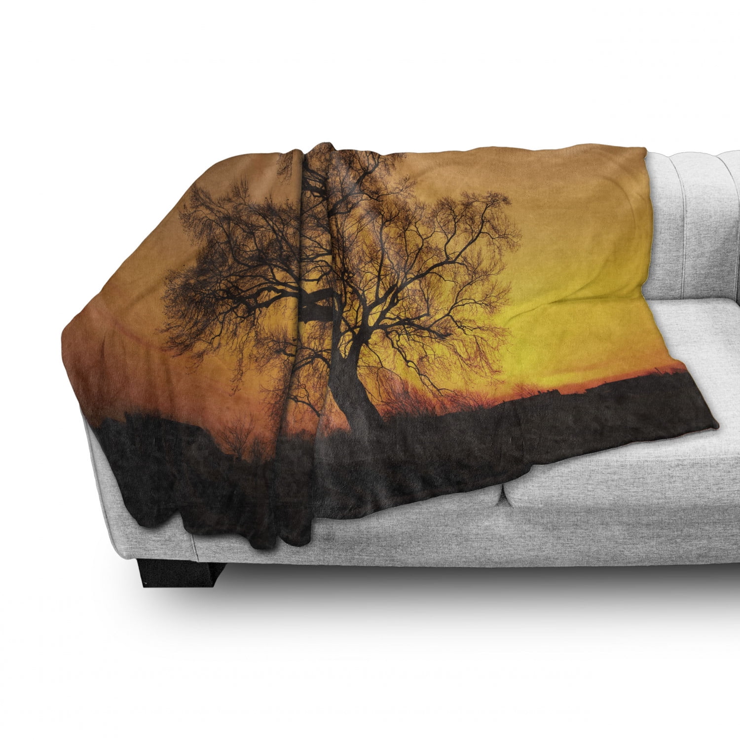 Ambesonne Tree Soft Flannel Fleece Throw Blanket Orange Brown 50 x 70 Cozy Plush for Indoor and Outdoor Use Oak in The Sunset Horizon Golden Yellow Sun Rays Countryside Rural Nature Picture Ambesonne Tree Soft Flannel Fleece Throw Blanket Orange Brown 50 x 70 Cozy Plush for Indoor and Outdoor Use Oak in The Sunset Horizon Golden Yellow Sun Rays Countryside Rural Nature Picture