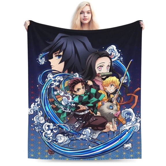 Demon Slayer Bed Blanket Air Conditioner Quilt Ultra Soft Flannel Blanket All Season Fuzzy Blanket Reversible Fluffy Plush Blanket 40"X30"