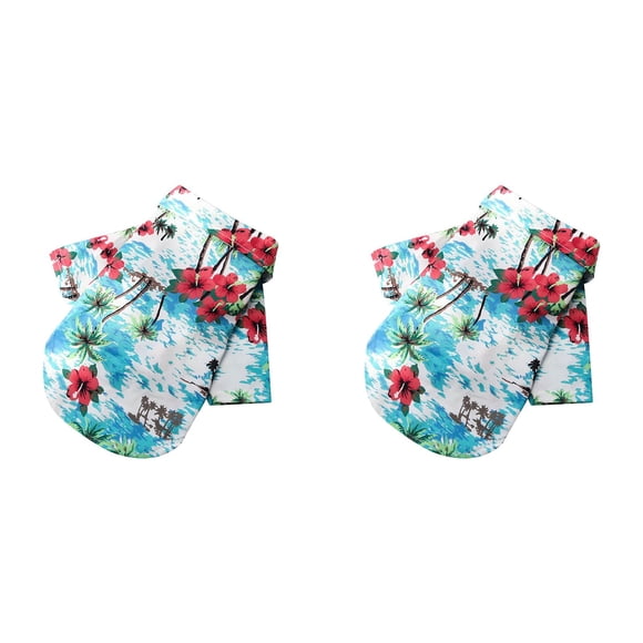 (2-Pack) Rinsvye Pet Summer T Shirts Big Dog Clothes Hawaii Style Floral Dog Winter Dog Sweaters Shirt Hawaiian Printed Pet T Shirts Breathable Cool Clothes Beach Seaside Puppy Shirt Sweatshirt for