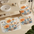 thumbnail image 6 of Watercolor Flowers Yellow Blue 4 Piece Bathroom Shower Curtain Sets Bathroom Sets with Shower Curtain And Rugs 4 Piece Colorful Shabby Flowers Waterproof Shower Curtain for Bathroom Decor, 6 of 8