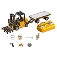 thumbnail image 4 of Carretilla elevadora RC 1/64 con remolque, mini carretilla elevadora de control remoto con camión de plataforma Amarillo, 4 of 7