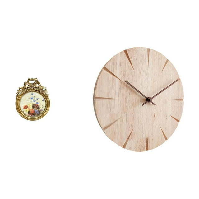 Marco De Fotos Antiguo, Marco De Fotos Vintage Redondo Ornamentado De Estilo Europeo Para Escritorio O Pared, Reloj De Pared De Madera Maciza, Diseño Creativo, Ideal Para Regalo, Decoración