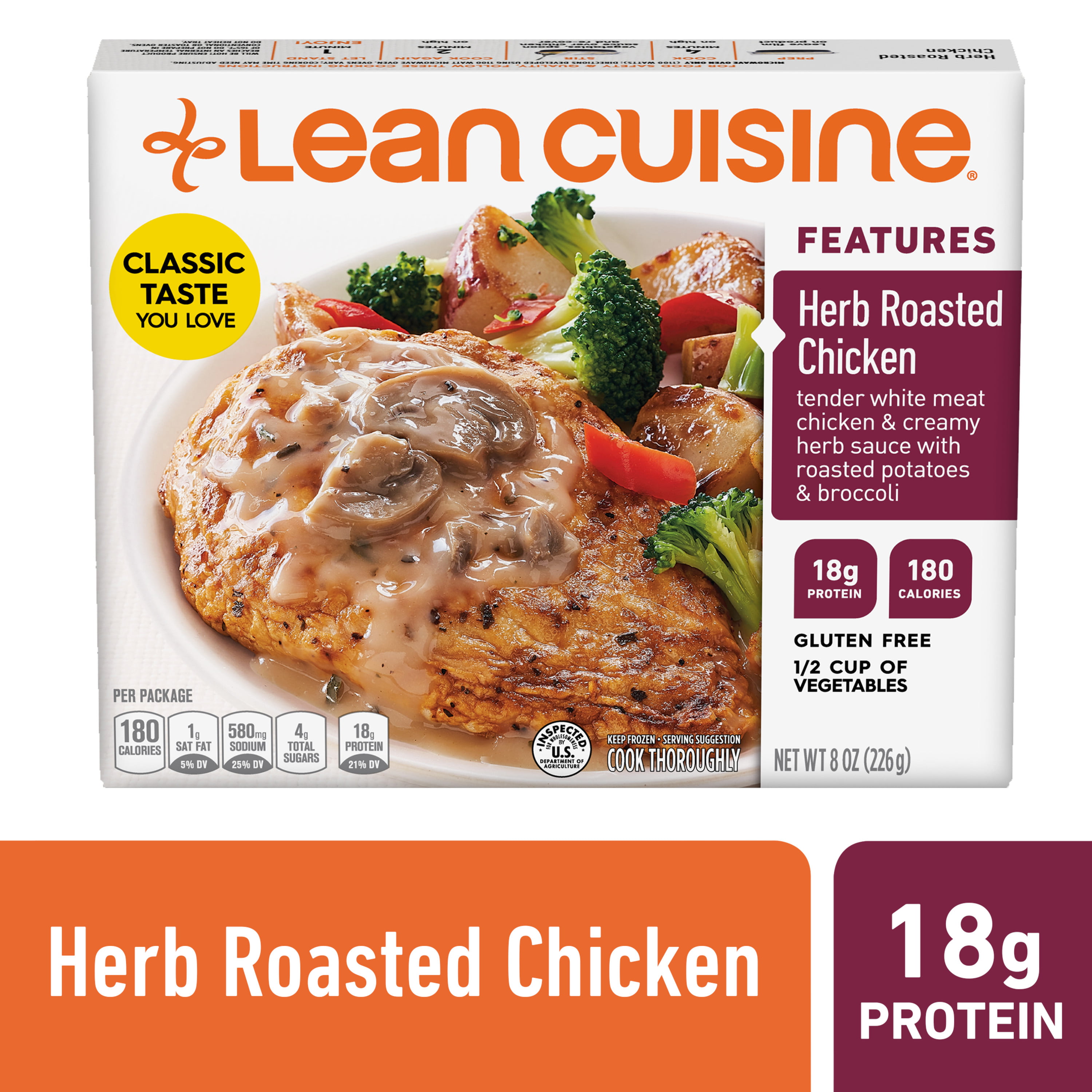 Lean Cuisine Features Herb Roasted Chicken Frozen Meal 8 Oz Walmart