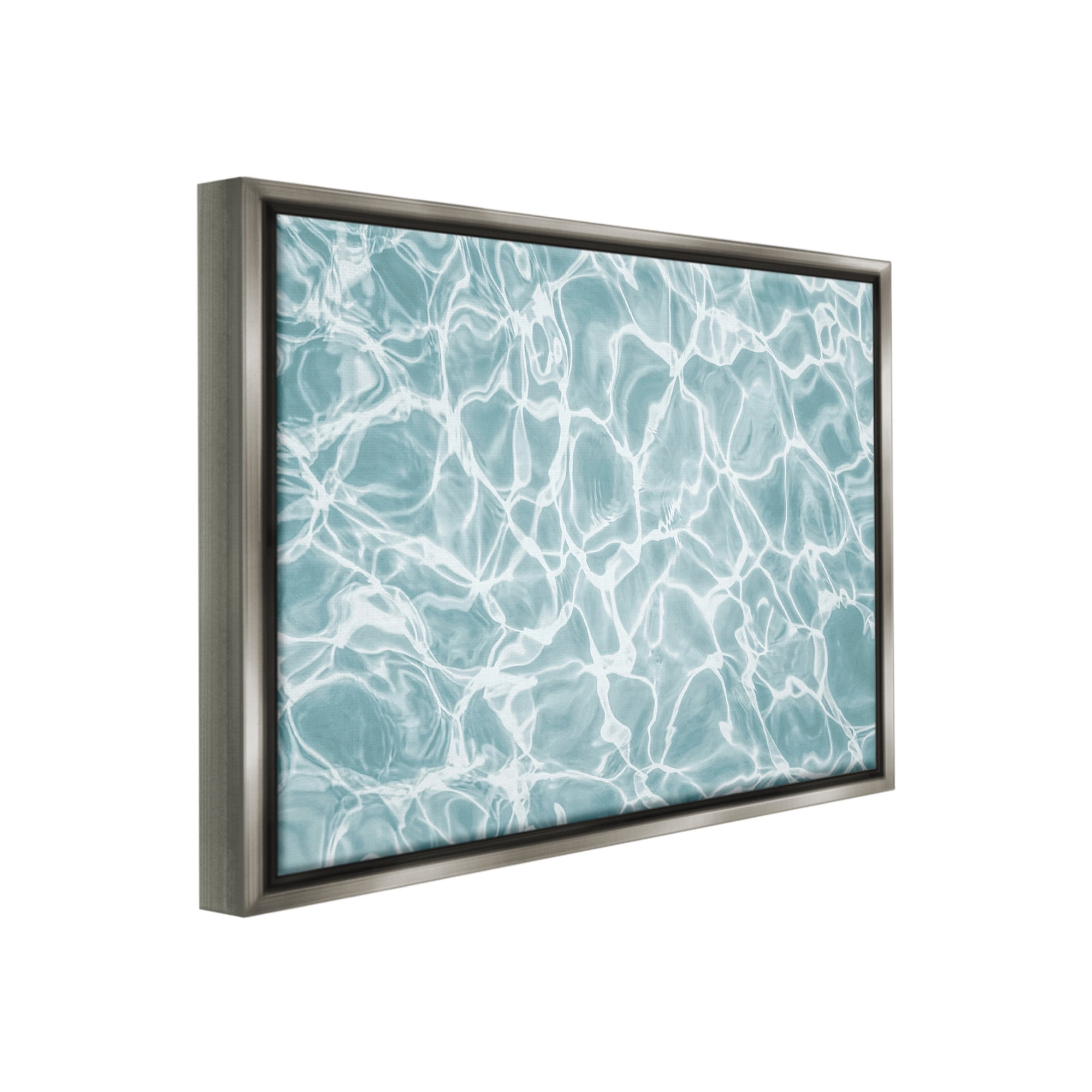 Stupell Industries Summer Water Ripples Landscape Painting Gray Floater Framed Canvas Art Print Wall Art, 31 x 25
