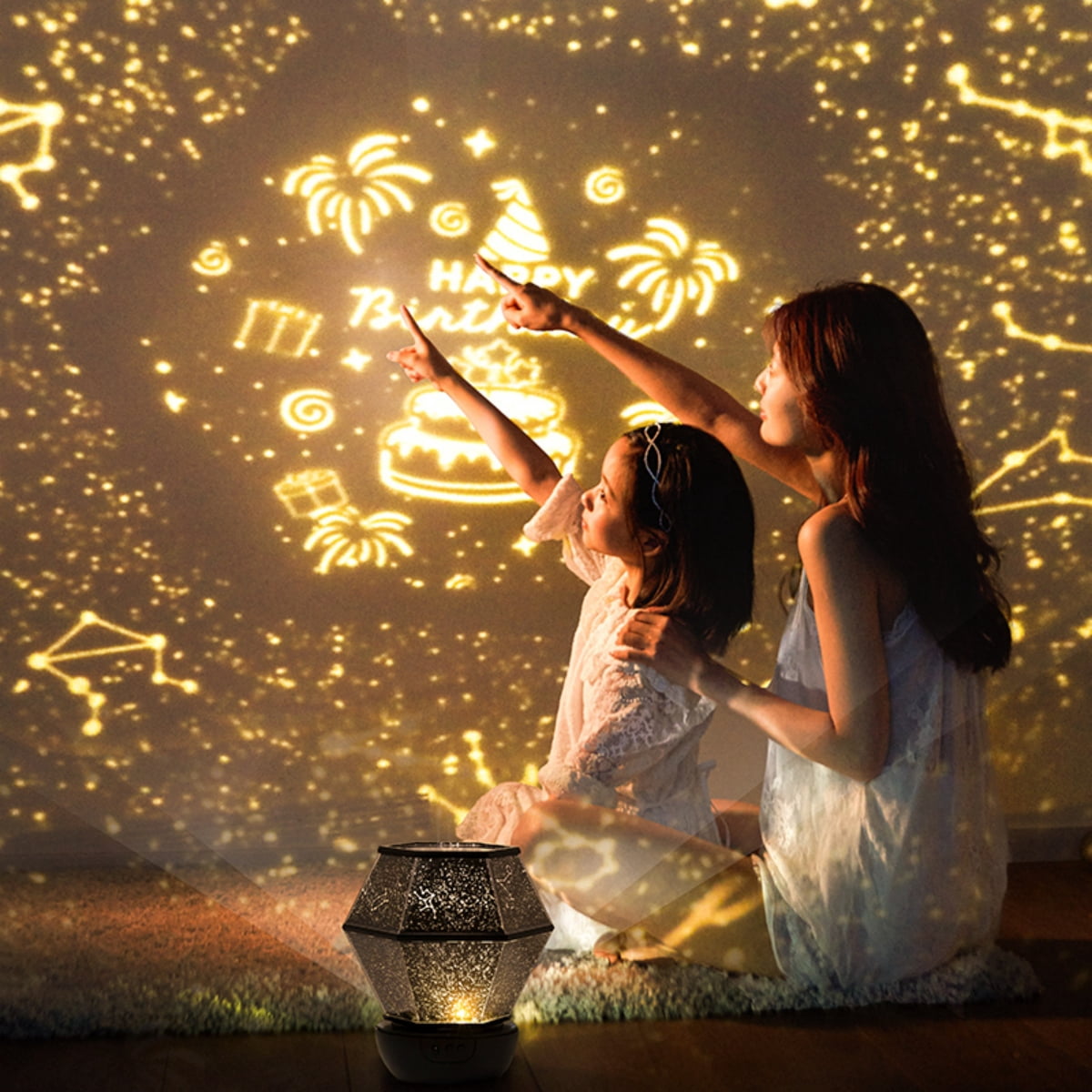 12 Sets of Films, Projector Night Light for Kids, Star Galaxy Projector for Kids Bedroom, Ceiling, Night Light for Baby Girls Boy with 360° Rotating, Birthday, Christmas, Nursery, Room Decor